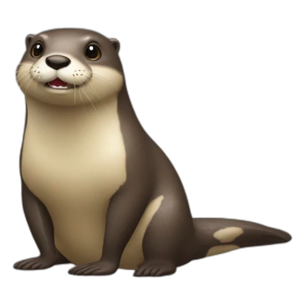 Un loutre qui mange un caca sticker