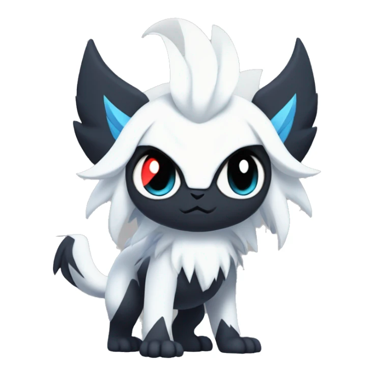 Edgy Cool Kawaii Litten-Absol-Pokémon Full Body sticker