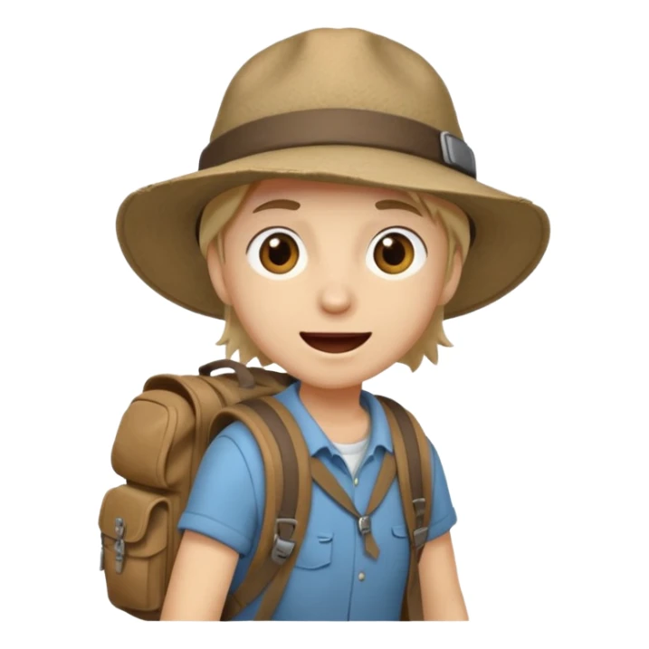 Traveler character with A slight expression of excitement and urgency sticker