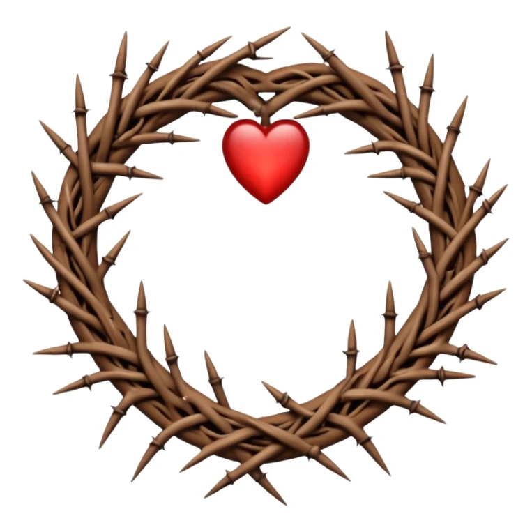 Around the heart  Crown thorns  in horizontal lly  sticker