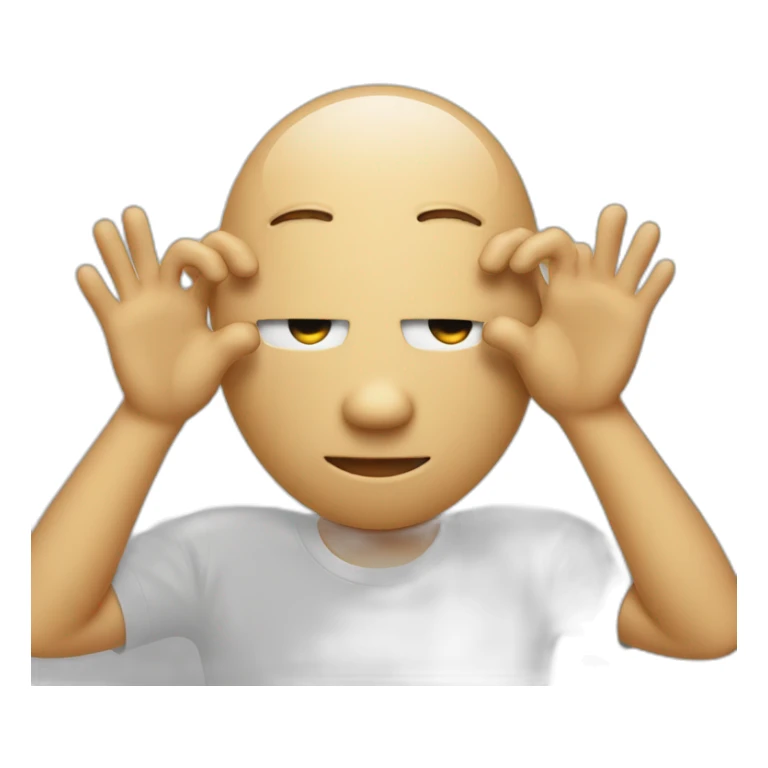 Emoji hiding his eyes with his hands sticker