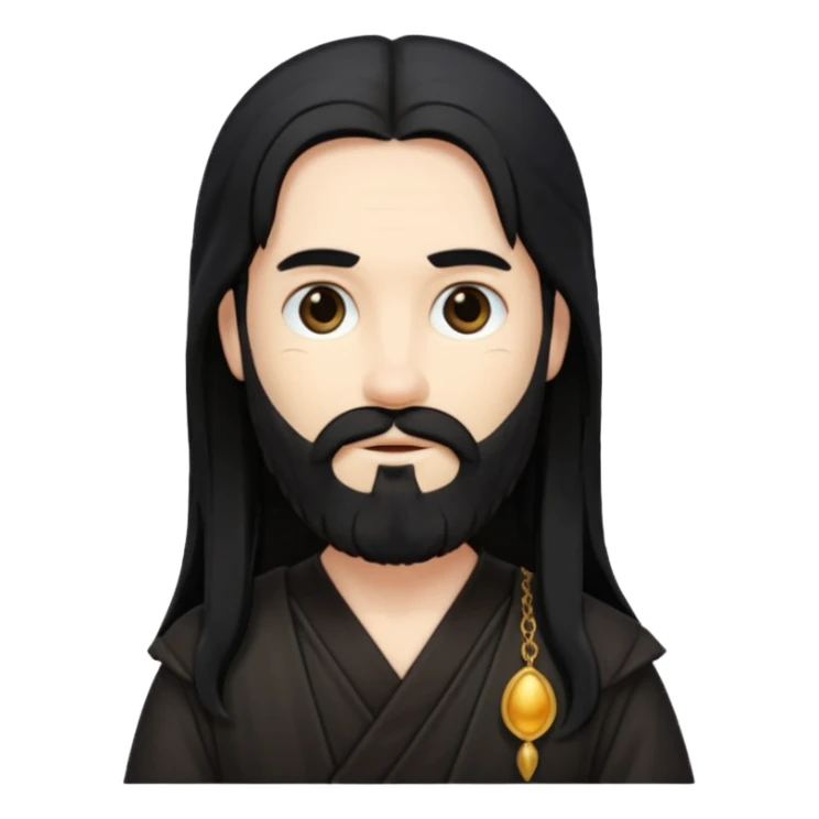 Pluto from Olympus Gods with long black hair and beard, black tunic sticker