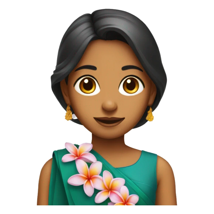 Indian girl wearing frangipani sticker