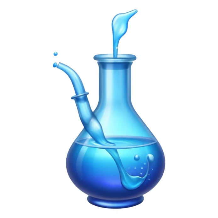 Blue potion bottle open with the liquid falling out (Upside-down with no cork and w/o handle) sticker