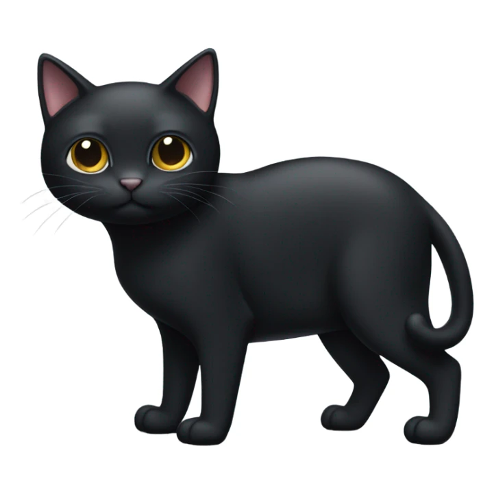 Black cat with white belly and white feet sticker