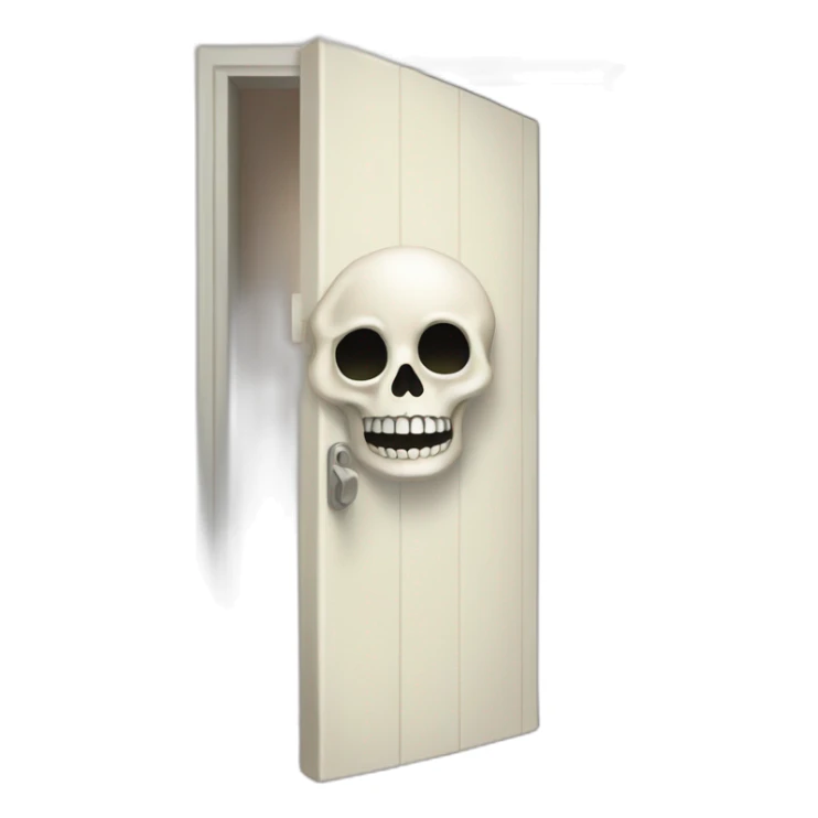 a skeleton peeking out of the closet sticker