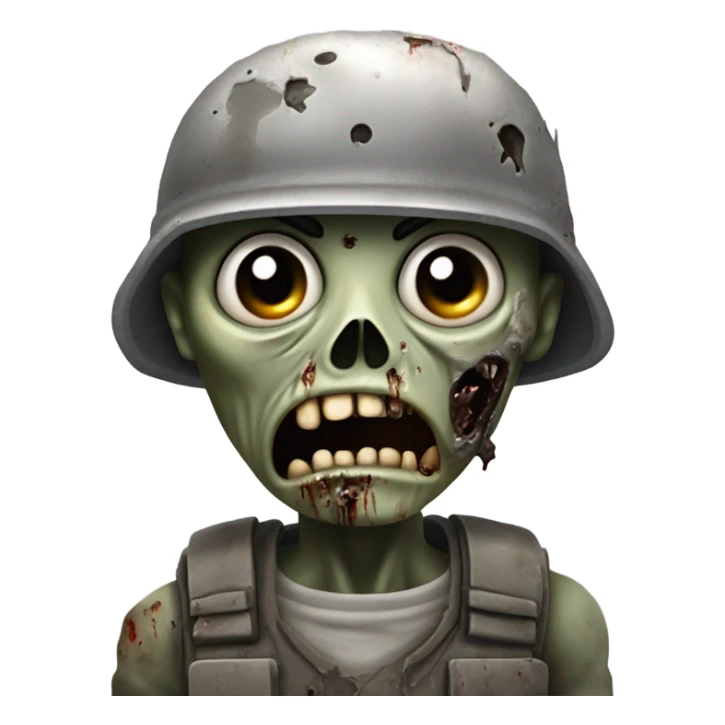 Zombie wearing a military helmet sticker