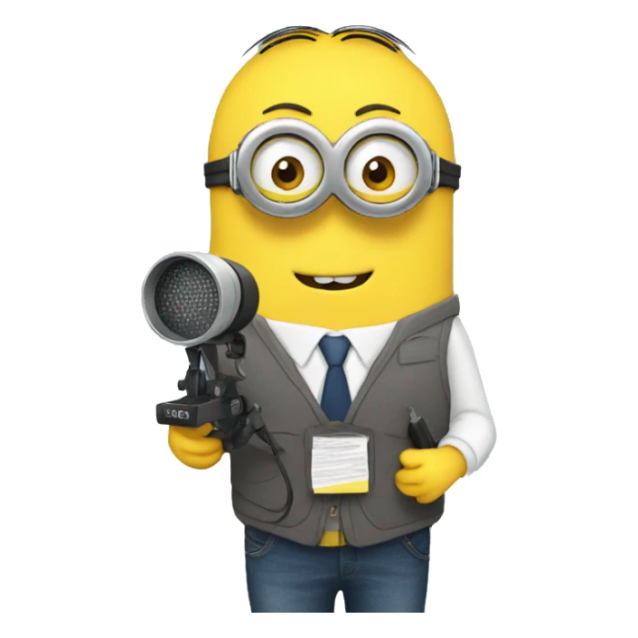 Minion as a news reporter sticker
