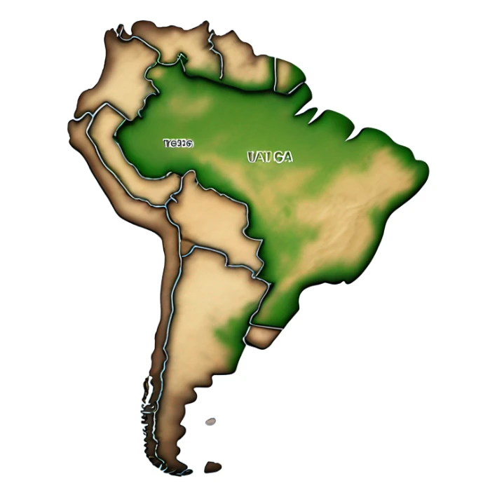 South America geo map sticker