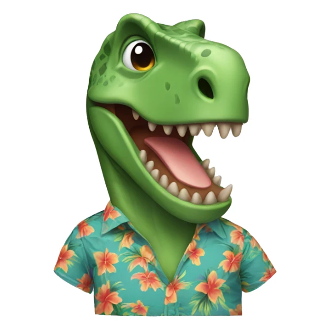 Dinosaur in a Hawaiian shirt sticker