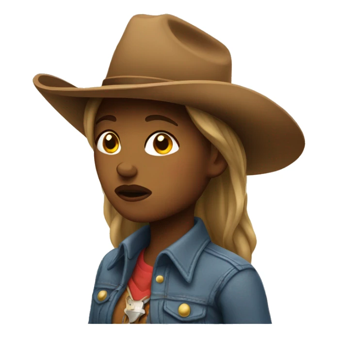 sad cowgirl  sticker