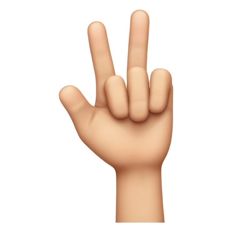 thumb and middle finger crossing to form fingerheart (vertica) sticker