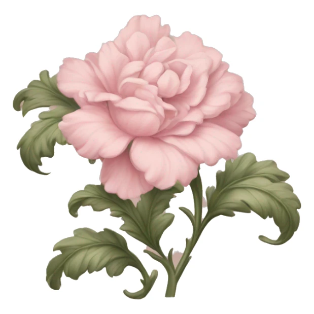 vintage rococo light pink dainty floral painting sticker