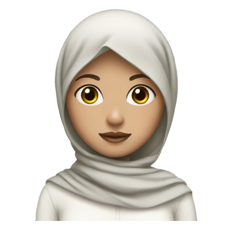 make a girl with hijab fair skin and black eyes sticker