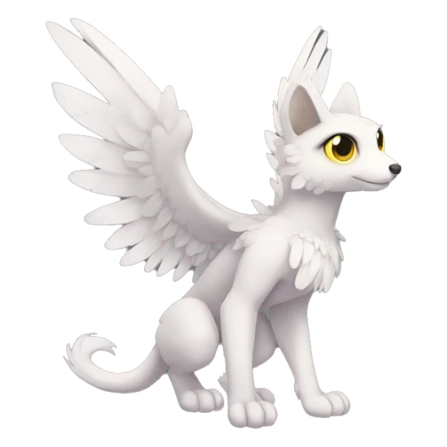 Anthro shy winged animal hybrid full body sticker