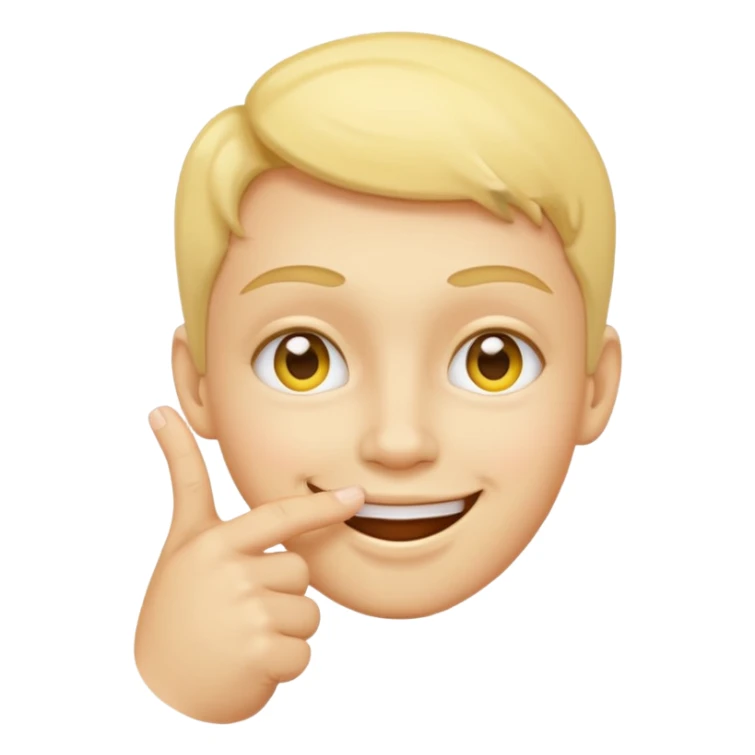 Yellow Face doing the index finger thumb tap/pinch with a kissy face  sticker