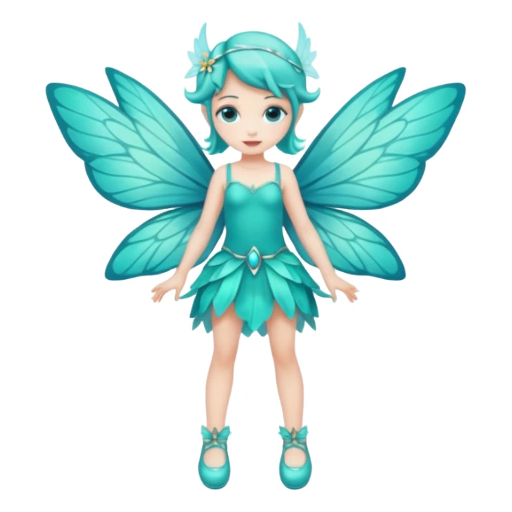 Turquoise fairy full body with shoes sticker
