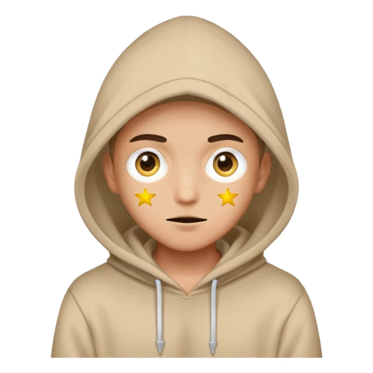 Star eyes emoji with hoodie sticker