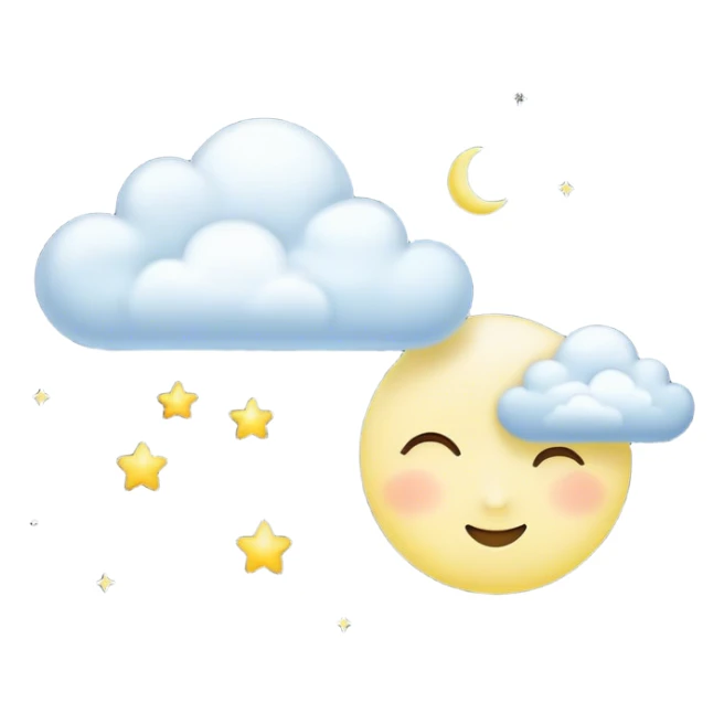 Yellow Moonlight and mini cloud left and right side with beautiful night finish  sticker