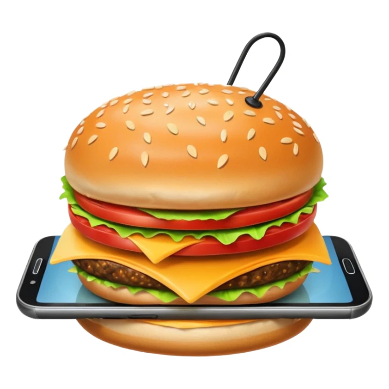 hamburguer in a phone sticker