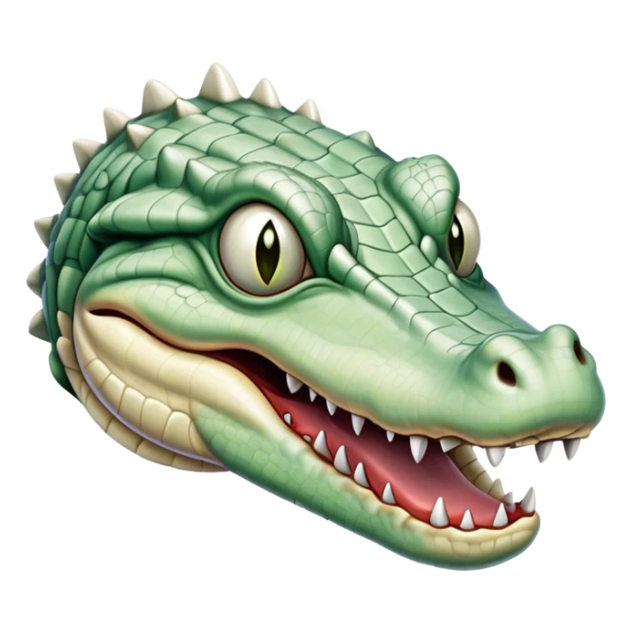 monstrous pale skinned decaying greenish white alligator, vicious sticker