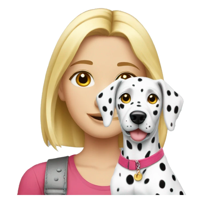 dalmatian with blonde headed girl sticker