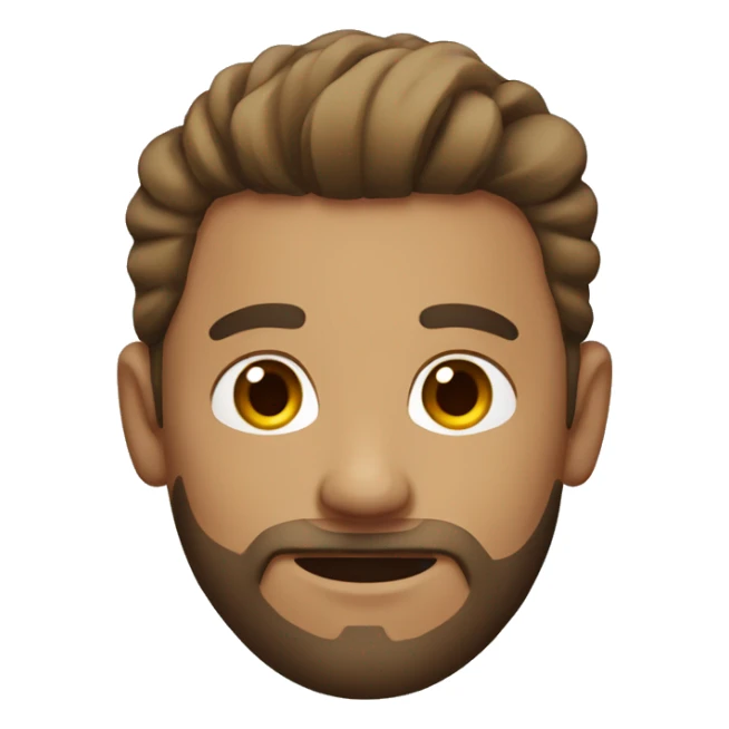 Man with short beard and a light brown with man bun sticker