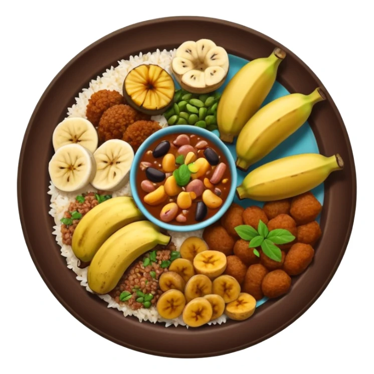 Food plate with brazilian food sticker