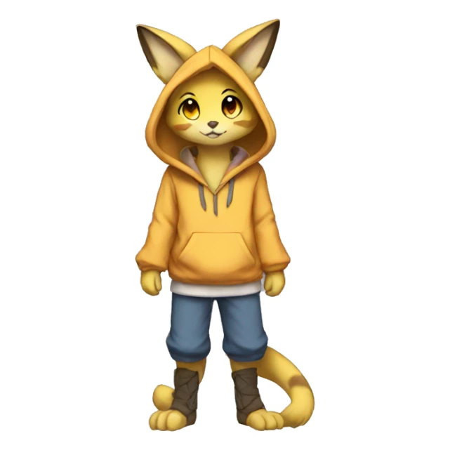 Anthro Sona Fakemon with a hoodie Full Body sticker