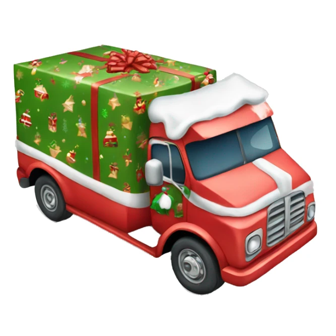 Christmas wrapped truck sticker