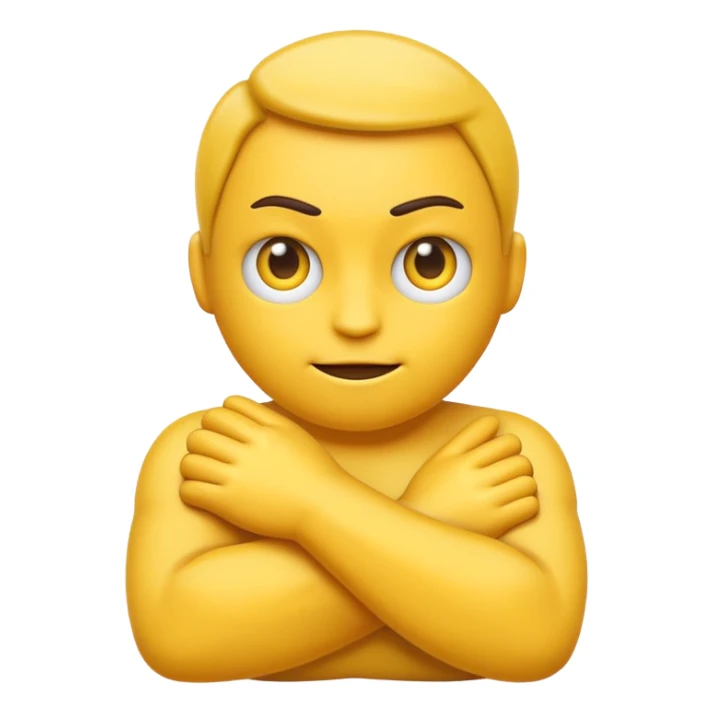 Emoji with arms crossed and mad sticker
