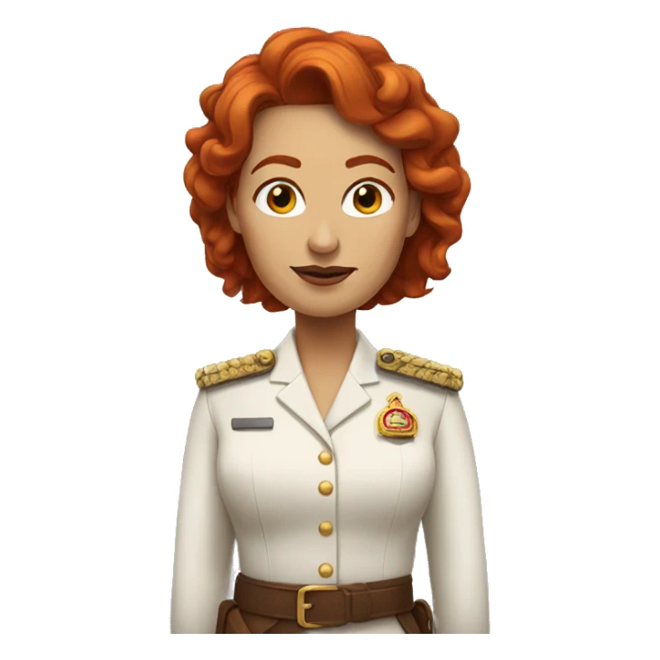 redhead lady chief of meeting sticker