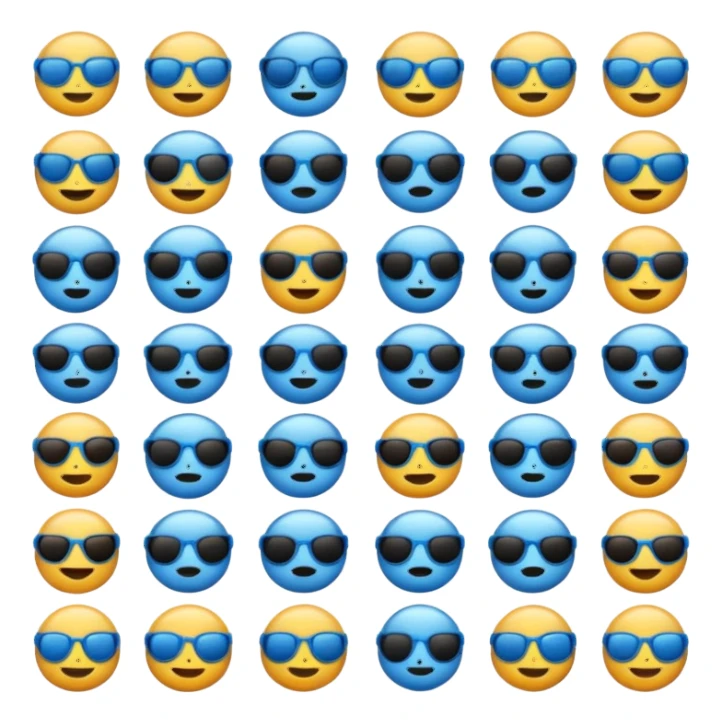 In shades of blue - Emoji Puzzle - Some emojis sticker