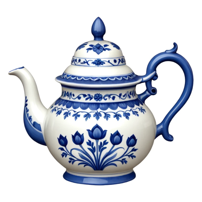 18th century realistic detailed Meissen Blue Onion Teapot sticker