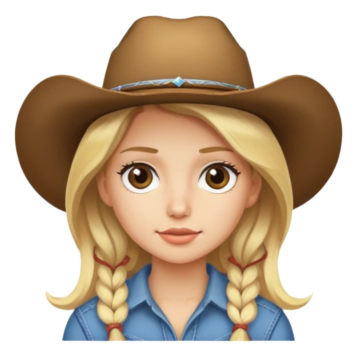 Girl with cowboy hat blond hair sticker