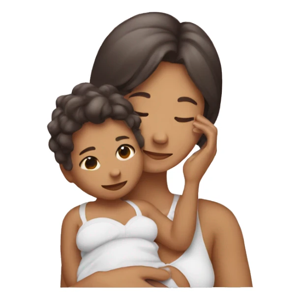 a phone showing a woman and a baby sticker