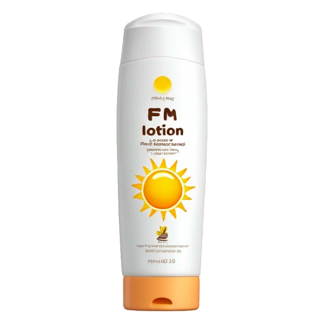 Sun lotion Fpf 20 on the front of the lotion sticker