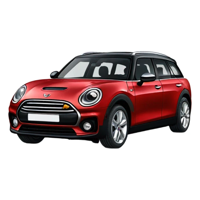 Red Mini Cooper Clubman with lots of Christmas decorations sticker
