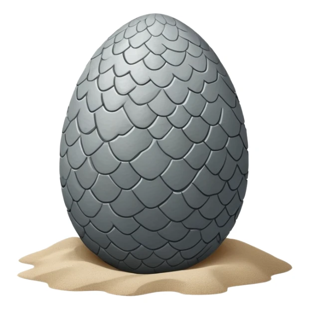 generate realistic detailed stone dragon egg in 3d style with sand  sticker