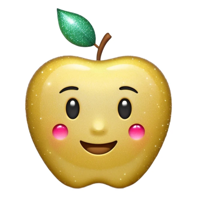 3D Apple-style emoji of fine, tiny glitter dust, sparkling brightly like magical dust. Small particles, glossy, smooth, soft shadows, white background.

 sticker