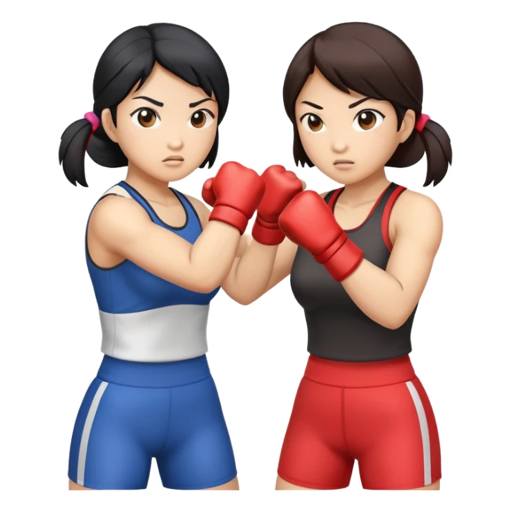two asian women kicking and fighting each other sticker