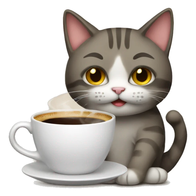 Cat with a cup of coffee  sticker