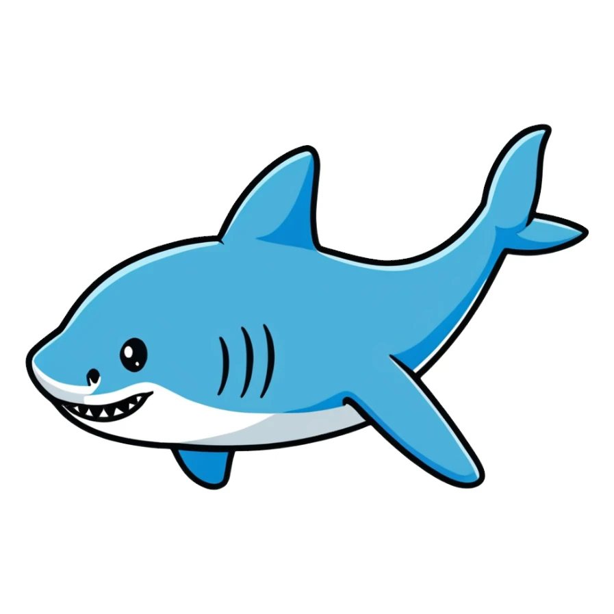 Tiburón con piernas y zapatos azules sticker