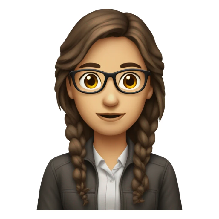 Brown hair brown eyed Computer Nerd Girl sticker