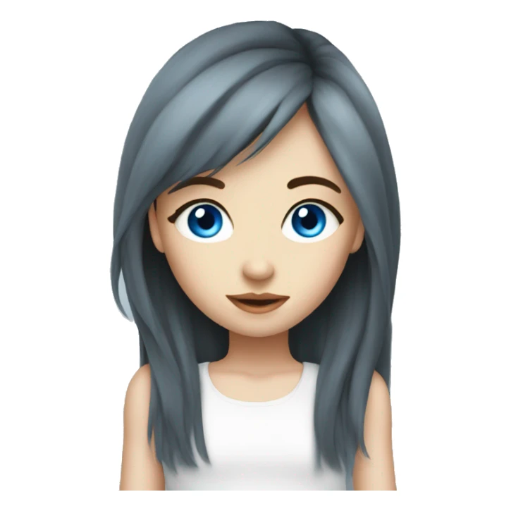 Long bangs blue eyes pretty girl sticker