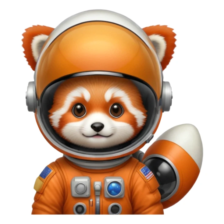 baby cute red panda in astronaut helmet sticker