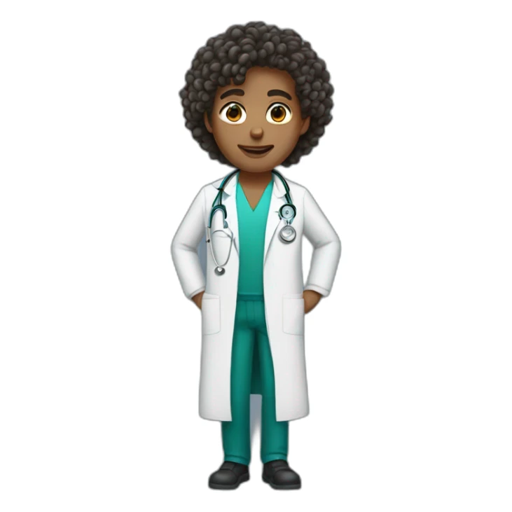 doctor with curly hair sticker
