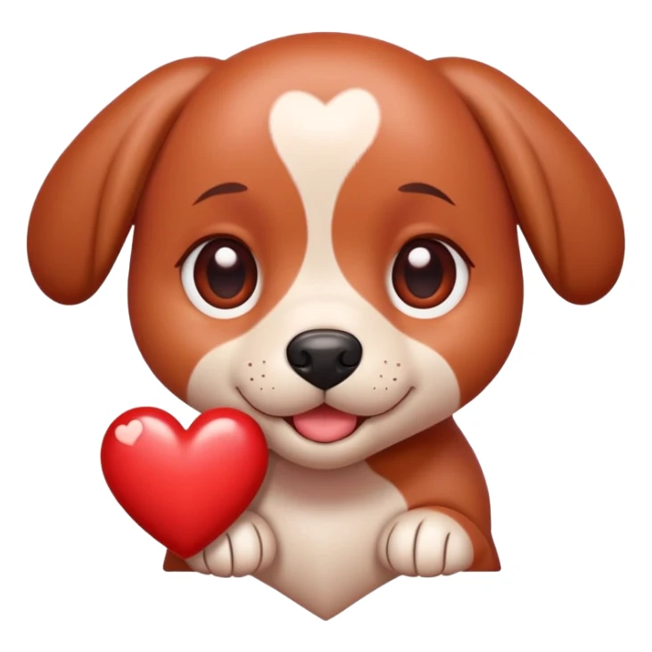  A heart emoji with cute puppy eyes  sticker