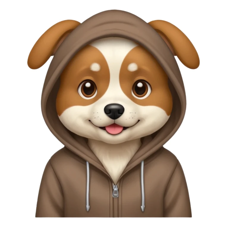 Dog wering a hodie sticker