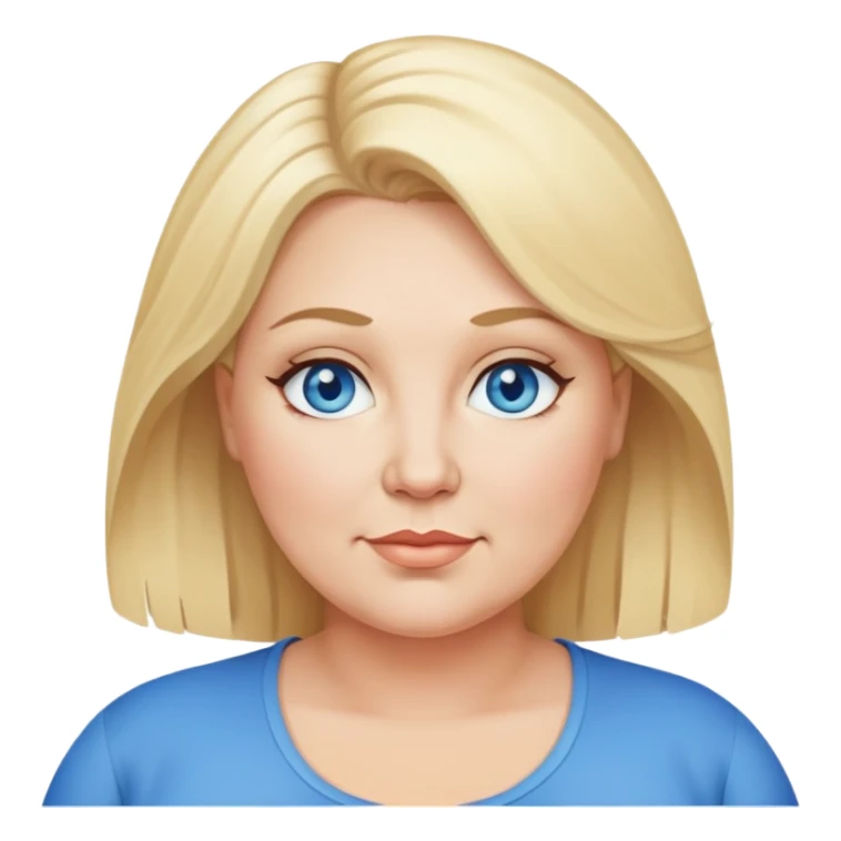 A middle aged plus size woman with blonde hair and blue eyes sticker